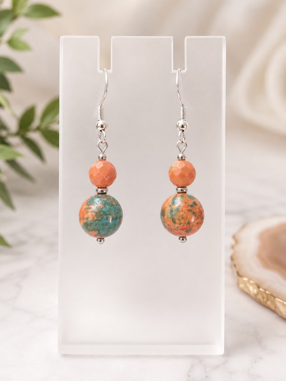 Sonoran Sunrise Bead Dangle Earrings | Sterling Silver Hooks